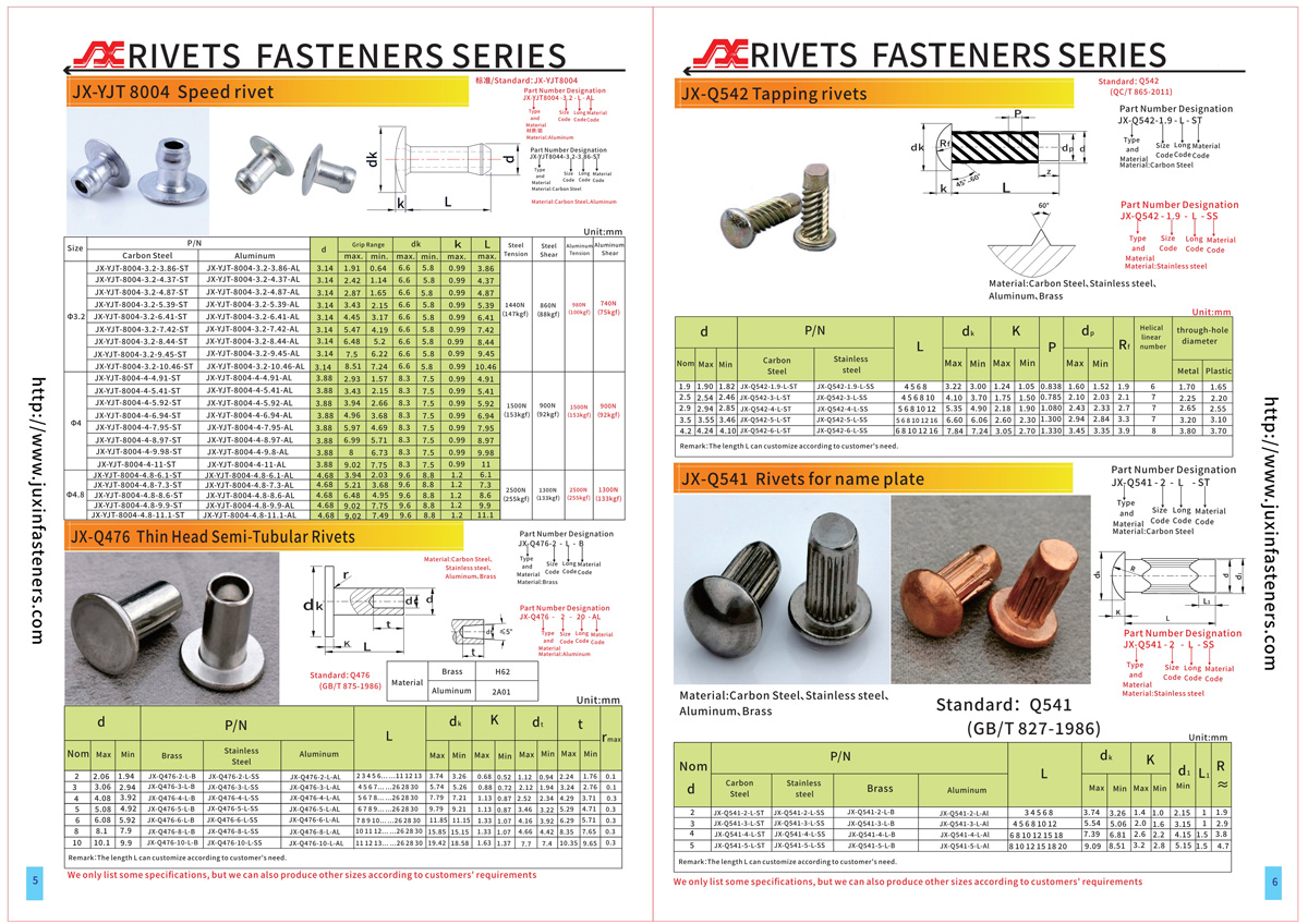 Screws Nails Round Head Name Plate Knurled Rivet