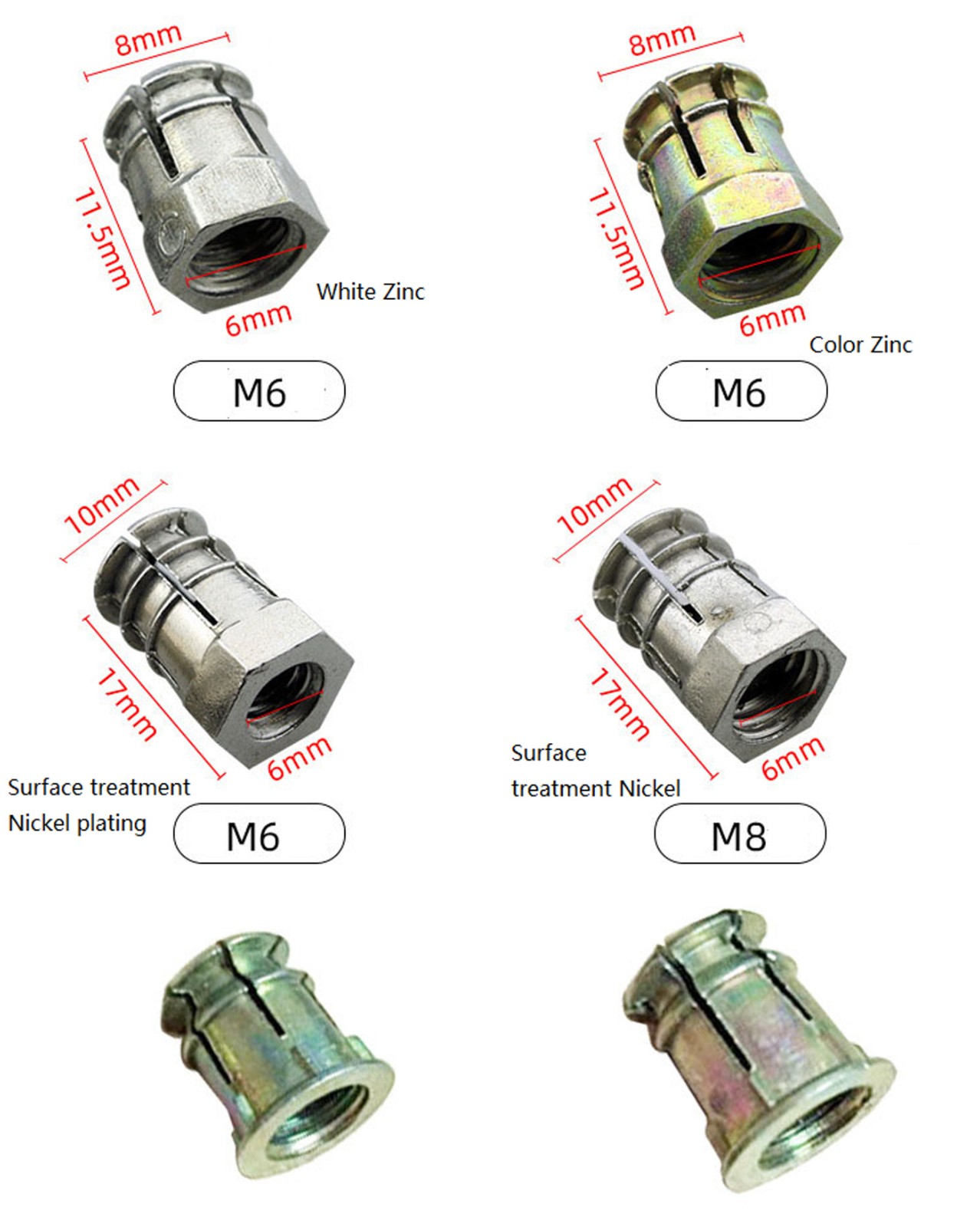Zinc alloy expansion nut three-in-one connector/screw/eccentric wheel/connector/furniture expansion nut Zinc alloy expansion nut three-in-one connector/screw/eccentric wheel/connector/furniture expansion nut