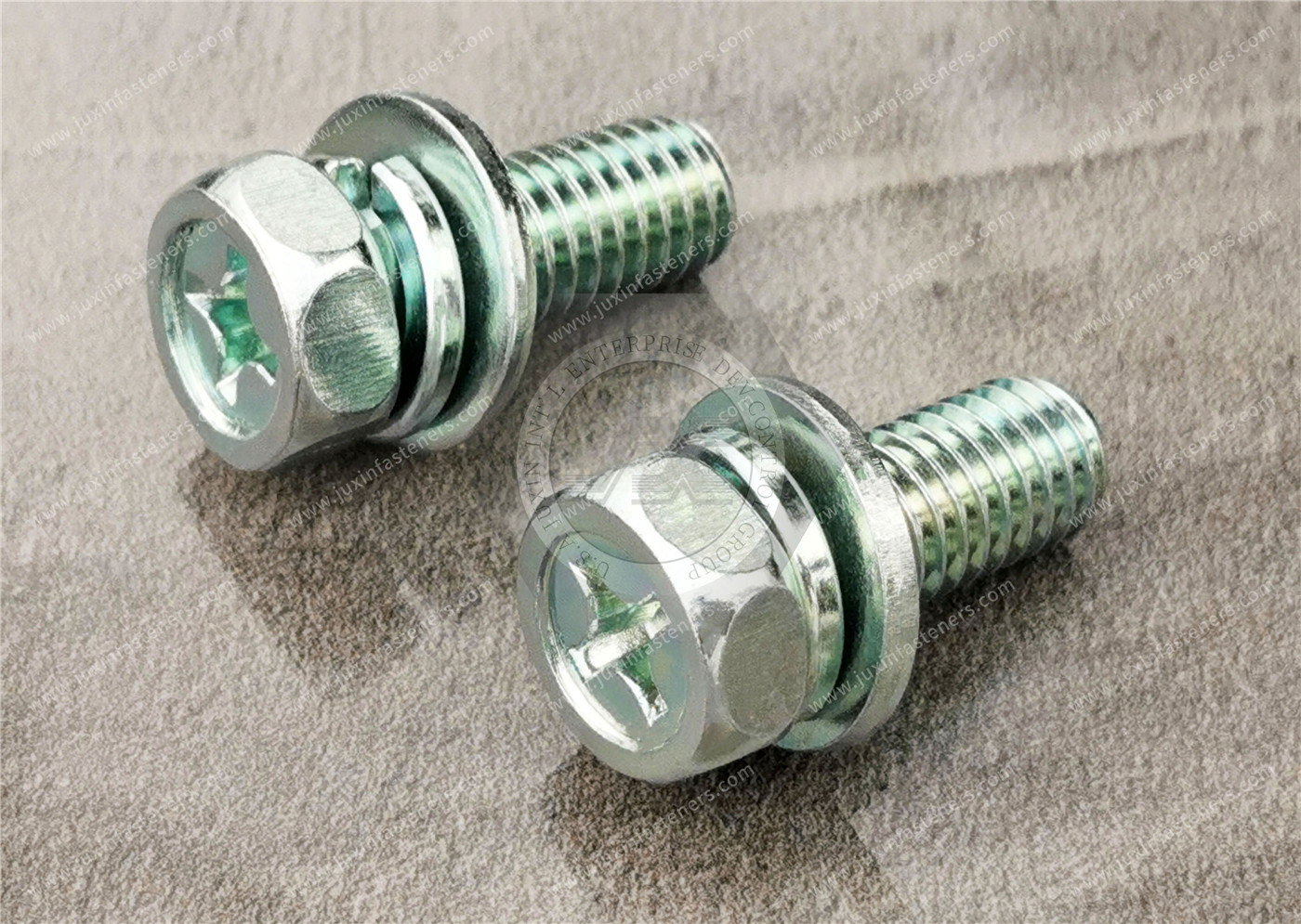 Carbon Steel Cross Recessed Hexagon Bolt With Indentation,Single Coil Lock Washer And Plain Washer Assemblies ,Surface treatment electroplating environmental protection color zinc Carbon Steel Cross Recessed Hexagon Bolt With Indentation,Single Coil Lock Washer And Plain Washer Assemblies ,Surface treatment electroplating environmental protection color zinc