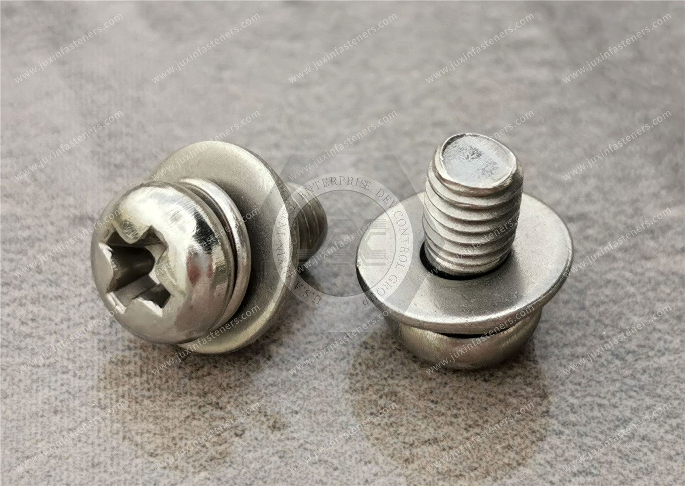 Stainless Steel Phillips pan head Screws with flat washer spring washer Stainless Steel Phillips pan head Screws with flat washer spring washer