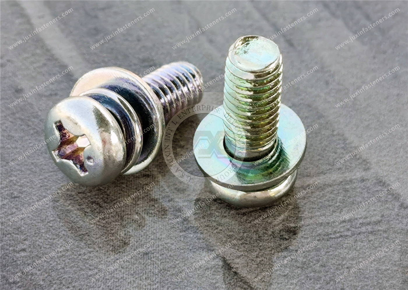 Carbon Steel Phillips pan head Screws with flat washer spring washer,Surface treatment electroplating environmental protection color zinc Carbon Steel Phillips pan head Screws with flat washer spring washer,Surface treatment electroplating environmental protection color zinc