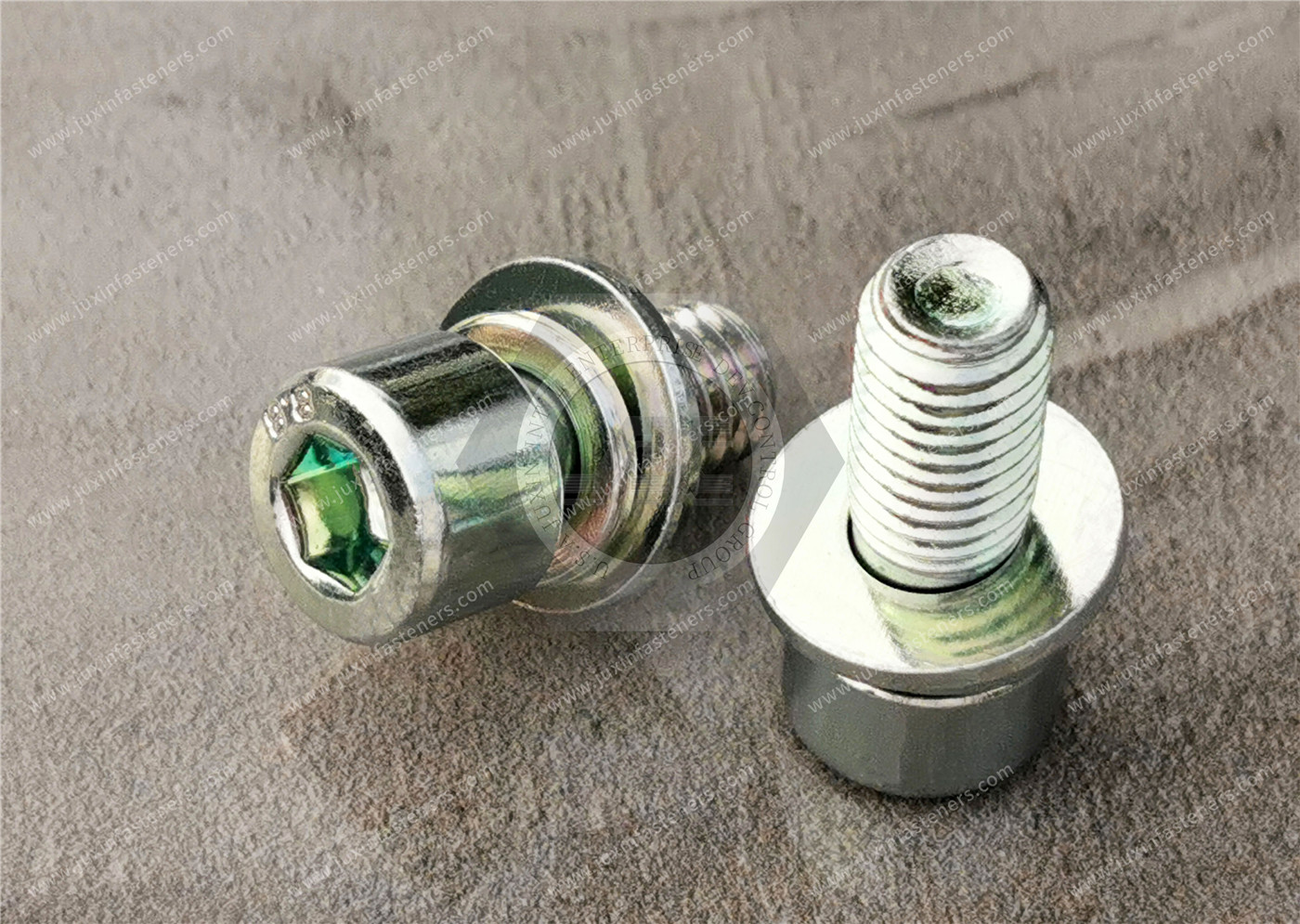 Alloy Steel Socket Head Screws with flat washer spring washer,Surface treatment electroplating environmental protection color zinc Alloy Steel Socket Head Screws with flat washer spring washer,Surface treatment electroplating environmental protection color zinc