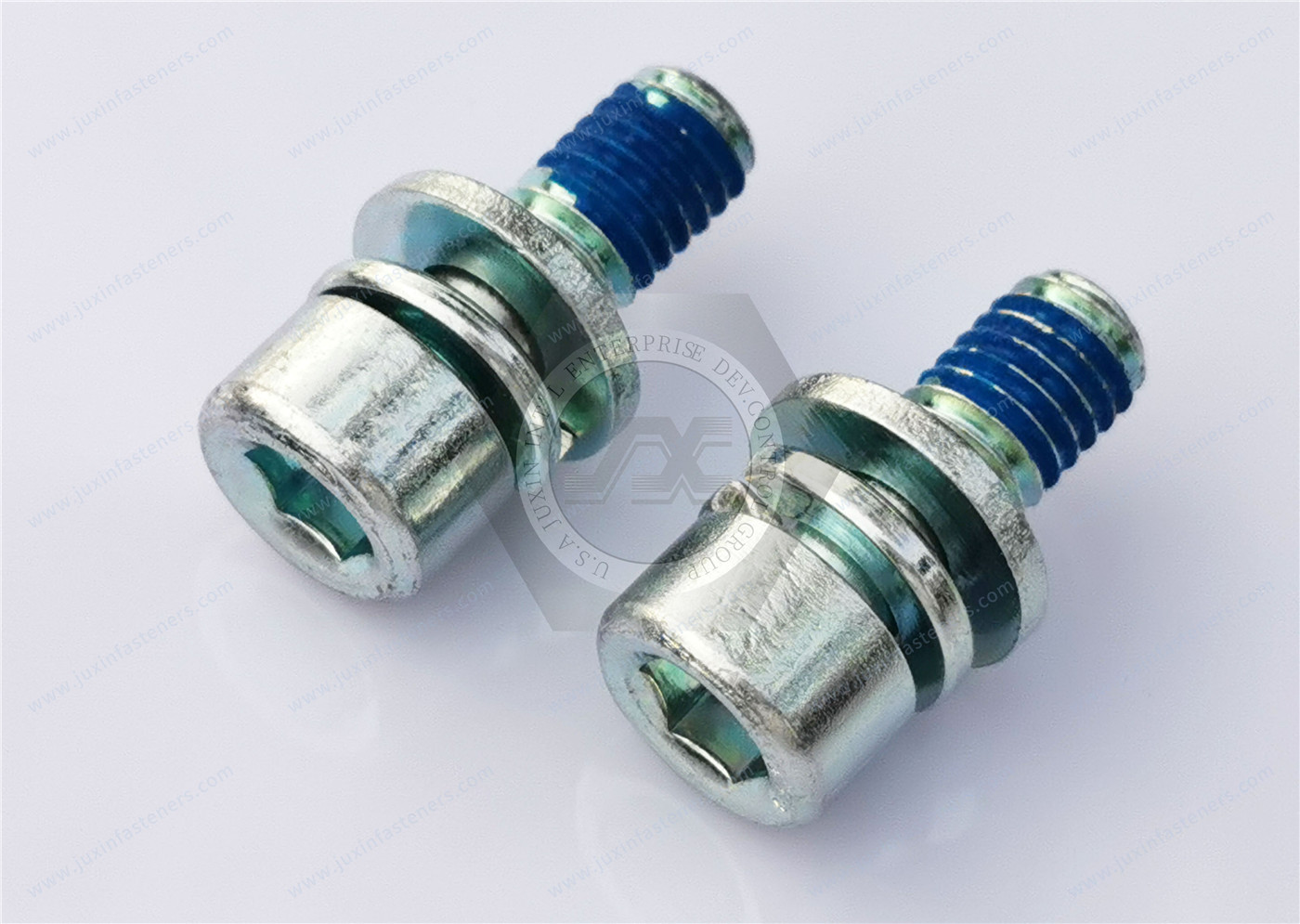 Steel Socket Head Screws with flat washer spring washer thread-locking,Surface treatment electroplating environmental protection color zinc Steel Socket Head Screws with flat washer spring washer thread-locking,Surface treatment electroplating environmental protection color zinc