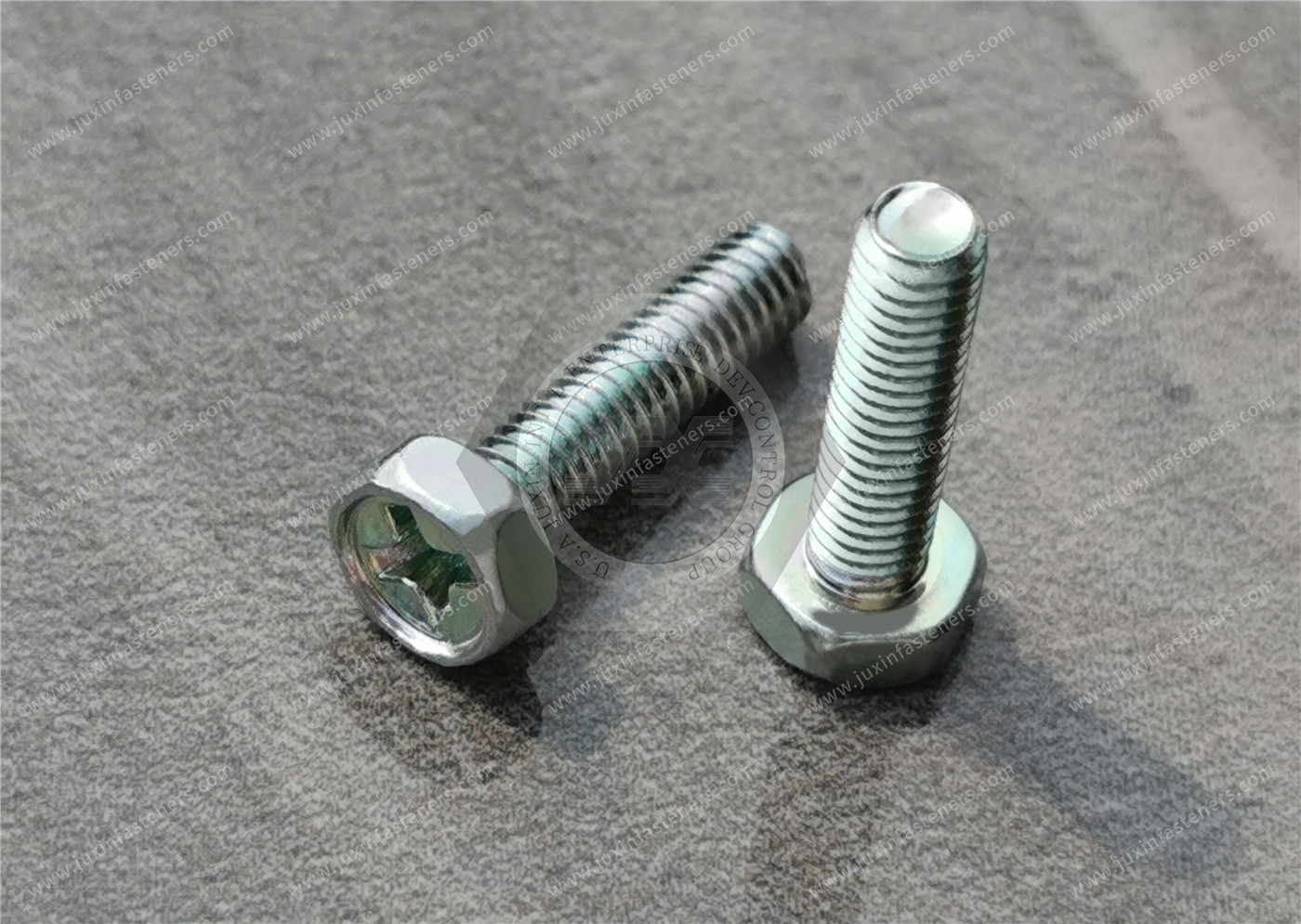 Carbon steel Cross recessed hexagon bolts with indentation Carbon steel Cross recessed hexagon bolts with indentation