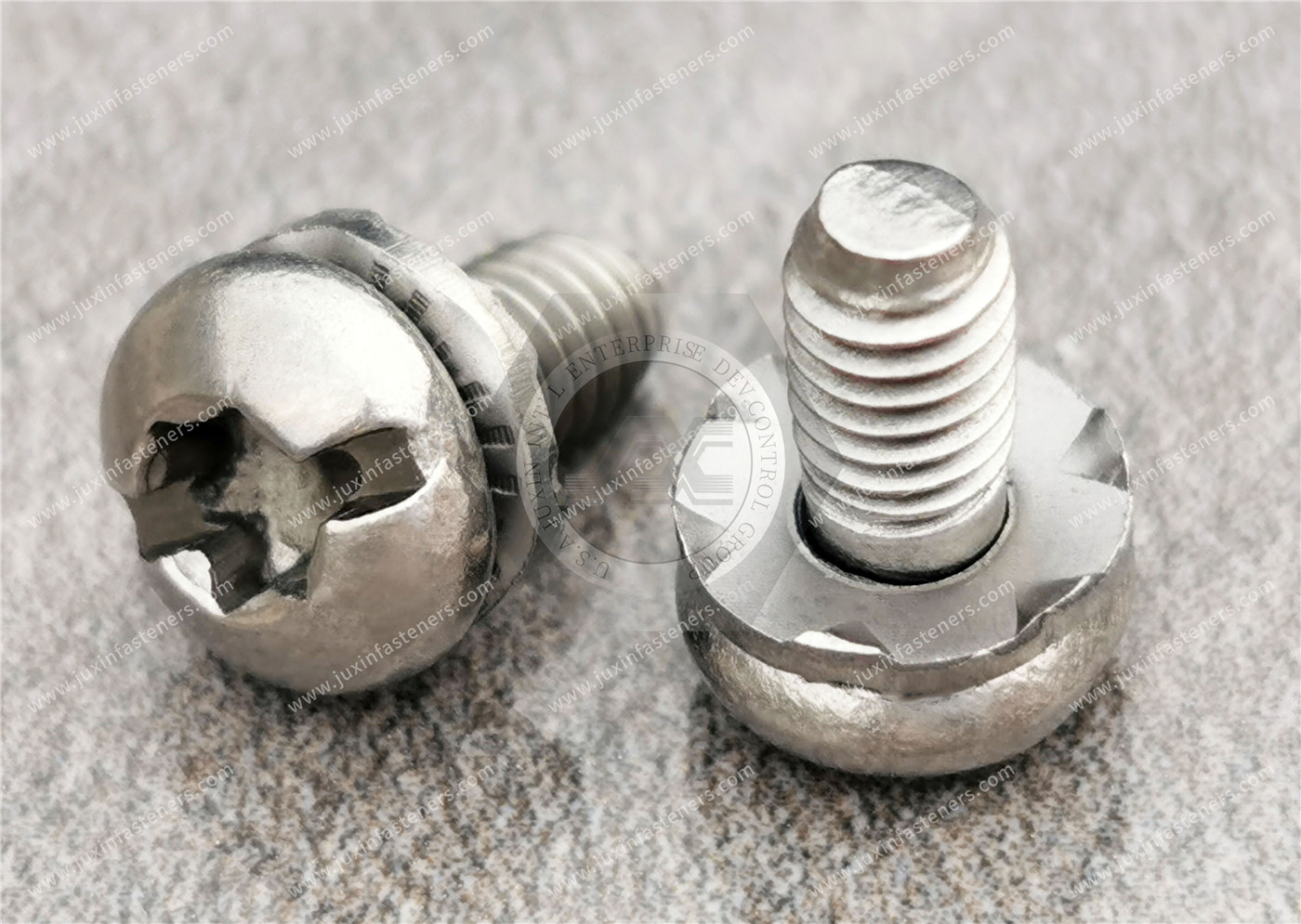 Stainless Steel Pan Head Phillips Screws with SKS304 Stainless Steel French Lock Washer Stainless Steel Pan Head Phillips Screws with SKS304 Stainless Steel French Lock Washer