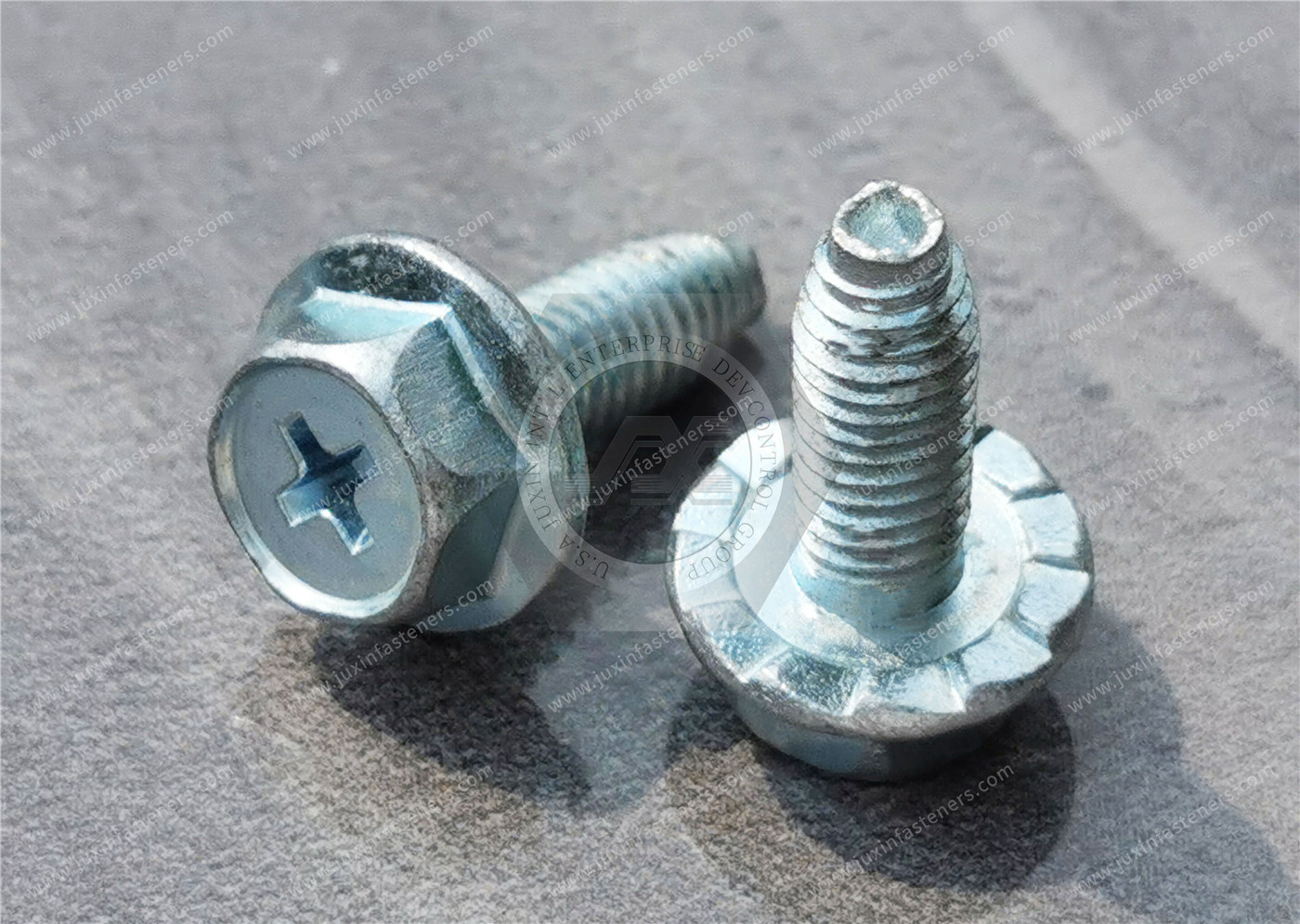 Carbon steel Cross recessed hexagon triangular tooth lock screw with flange Carbon steel Cross recessed hexagon triangular tooth lock screw with flange
