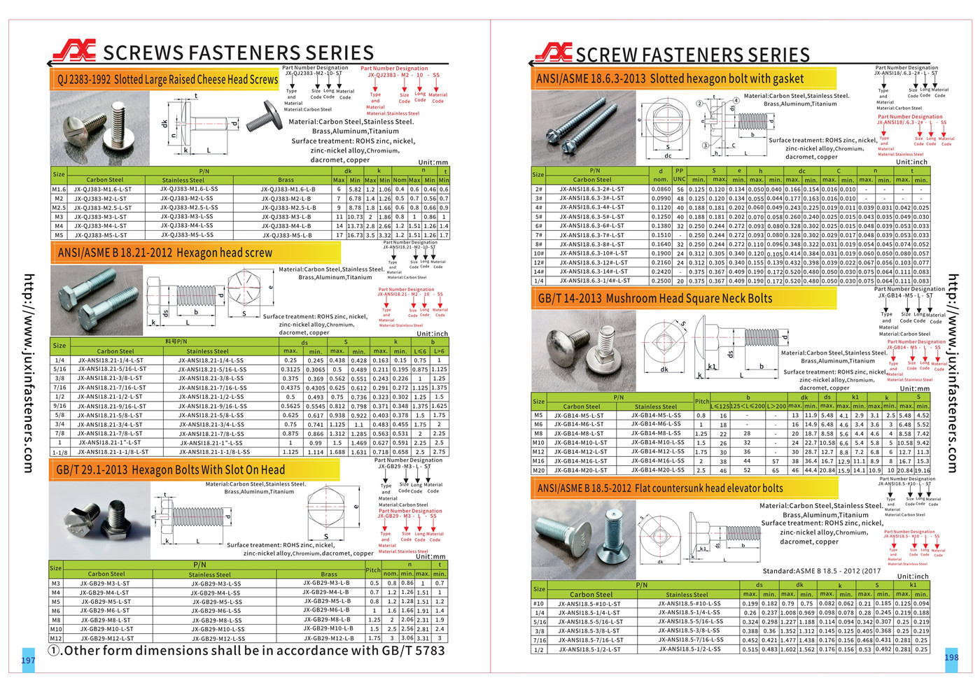 SCREWS FASTENERS SERIES SCREWS FASTENERS SERIES