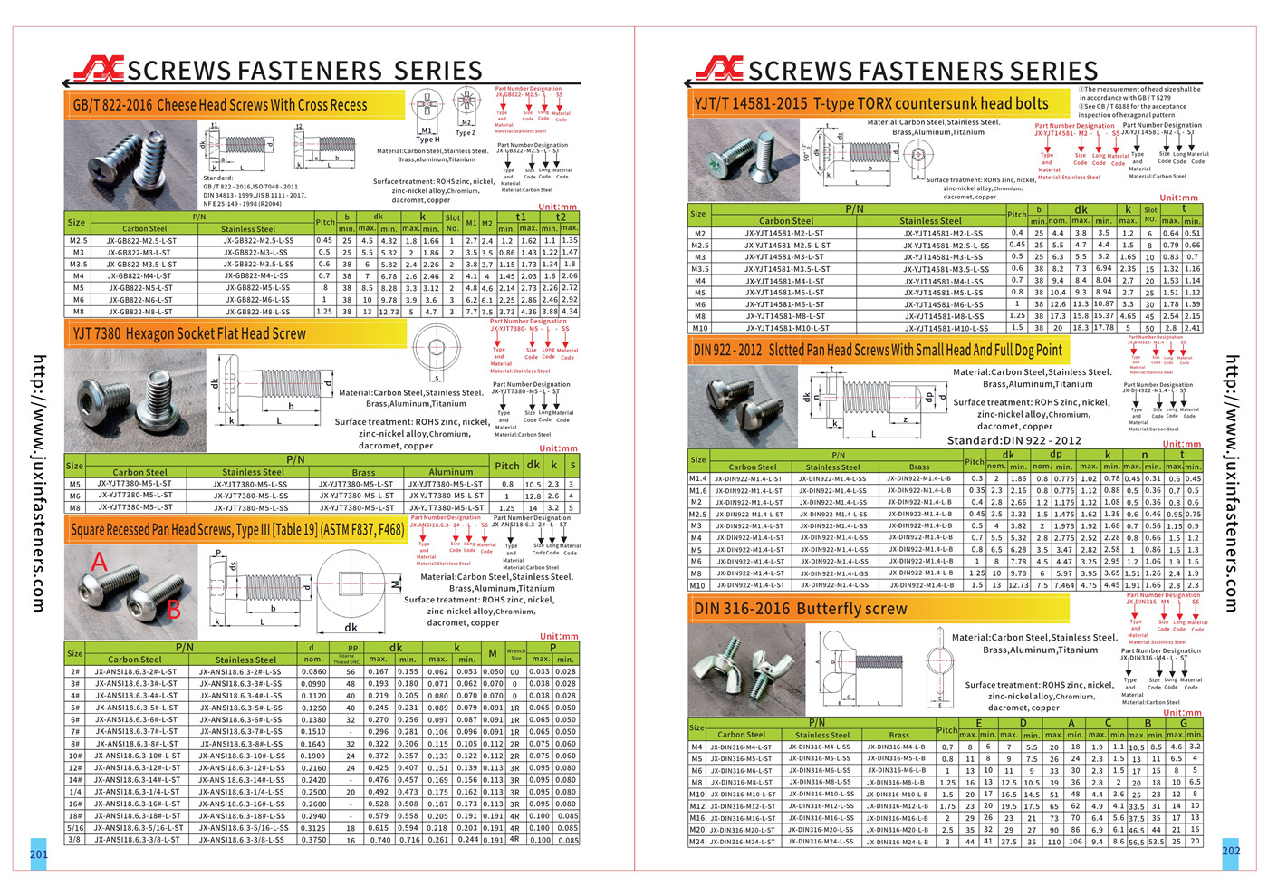 SCREWS FASTENERS SERIES SCREWS FASTENERS SERIES