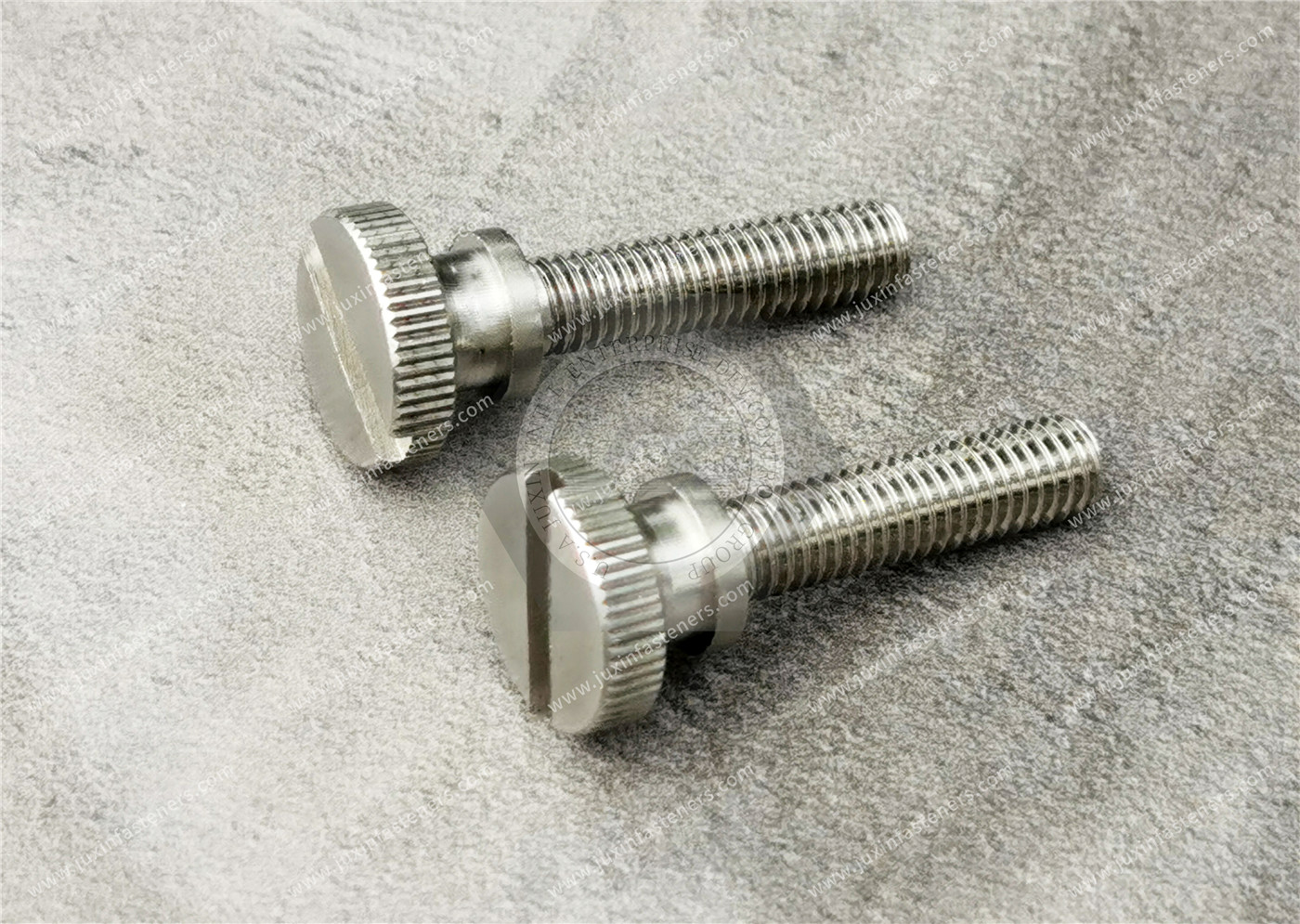 Stainless steel Slotted Stainless Steel Low-Profile Knurled-Head Thumb Screws Stainless steel Slotted Stainless Steel Low-Profile Knurled-Head Thumb Screws
