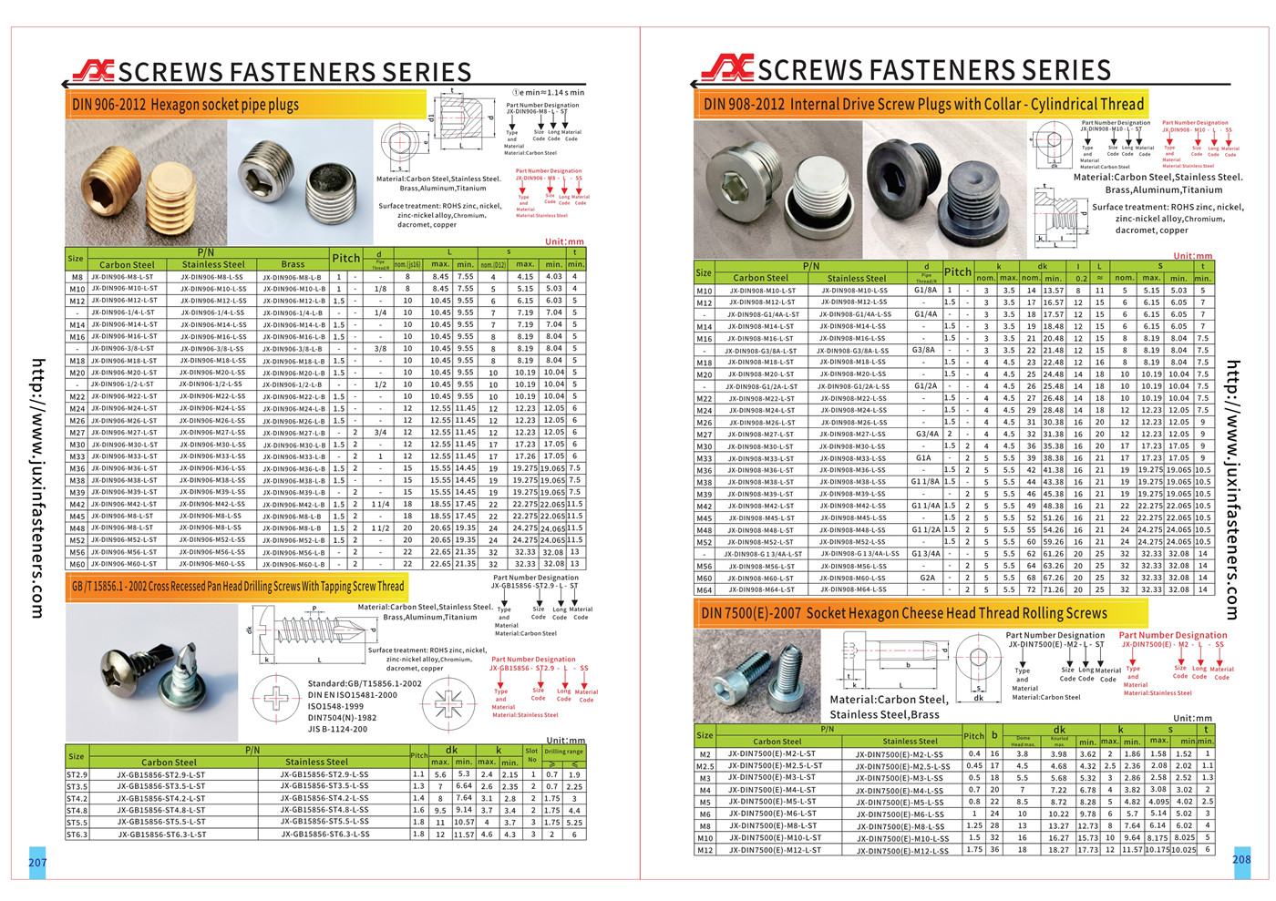 SCREWS FASTENERS SERIES SCREWS FASTENERS SERIES