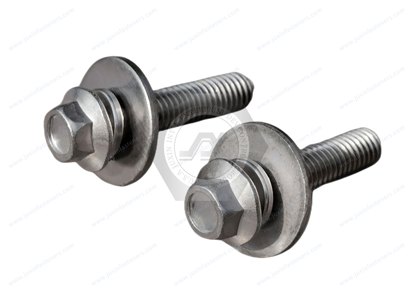 JX-GB5787FS-M8-35-SS, Stainless Steel Hexagonal Flange Bolt Flat Washer, Spring Washer Combination JX-GB5787FS-M8-35-SS, Stainless Steel Hexagonal Flange Bolt Flat Washer, Spring Washer Combination