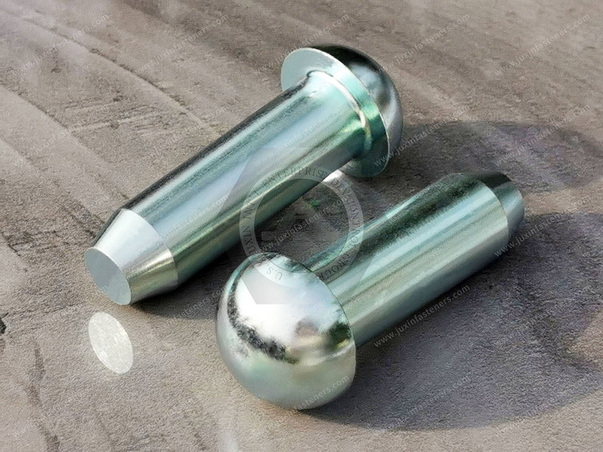 JX-21JG417-D26-52-ST, CNC carbon steel machining parts non-standard auto parts, solid flat round head rivets, surface treatment electroplating environmental protection ROHS color zinc, pickup truck auto manufacturing, auto manufacturing, new energy auto manufacturing applications JX-21JG417-D26-52-ST, CNC carbon steel machining parts non-standard auto parts, solid flat round head rivets, surface treatment electroplating environmental protection ROHS color zinc, pickup truck auto manufacturing, auto manufacturing, new energy auto manufacturing applications