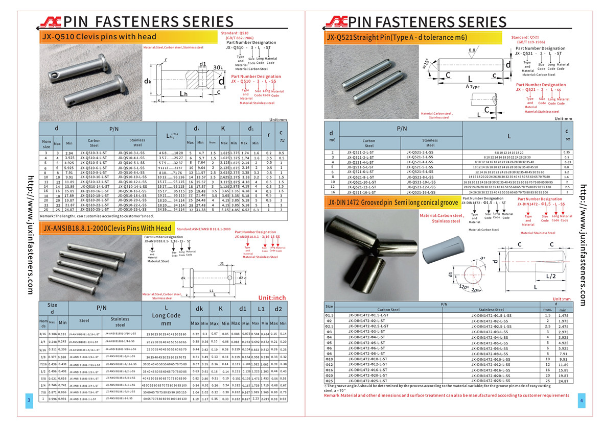 Grooved Pins, Half Length Taper Grooved Grooved Pins, Half Length Taper Grooved