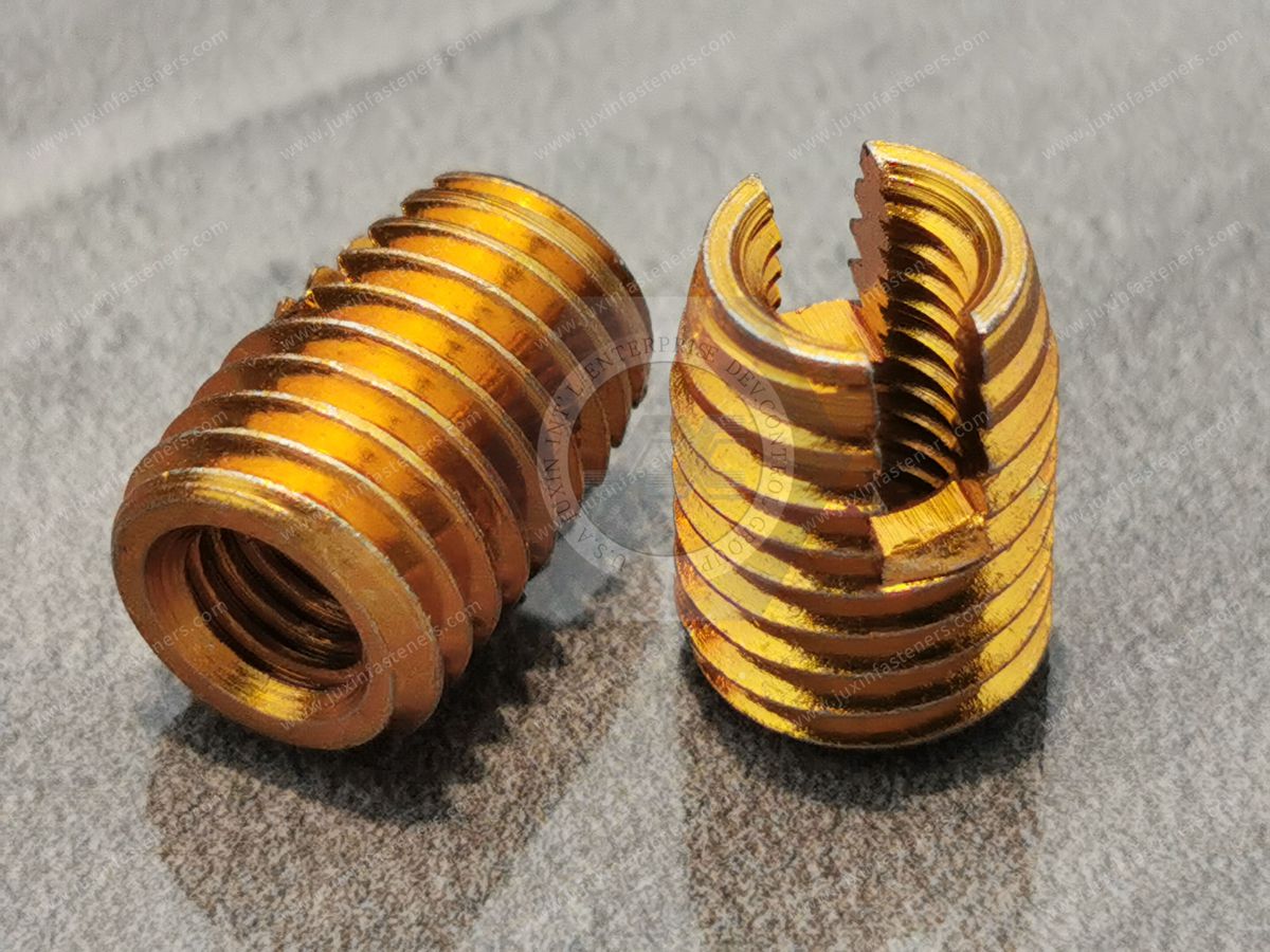 Brass Slotted thin wall self-tapping inserts Brass Slotted thin wall self-tapping inserts