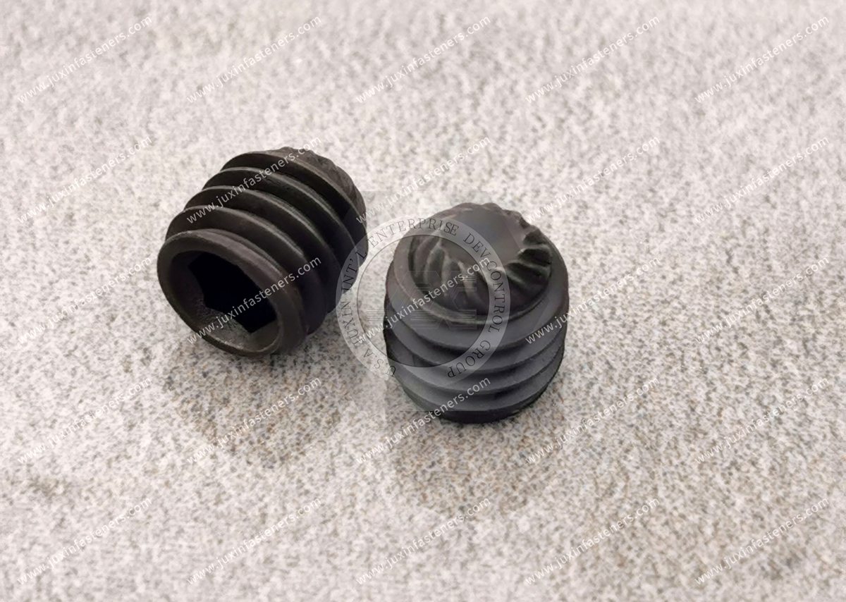 Hexagon socket knurl set screws with cup point Hexagon socket knurl set screws with cup point