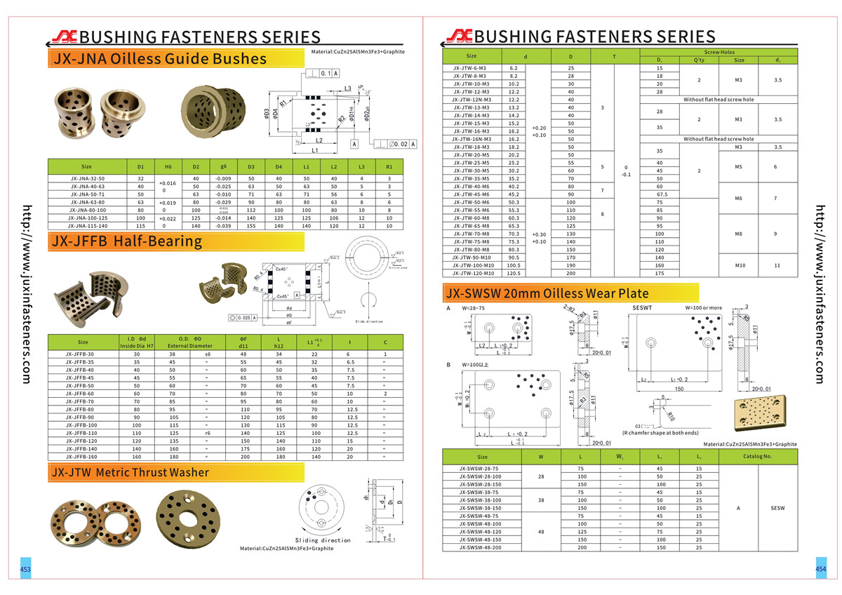 JX-JNA Oilless Guide Bushes JX-JNA Oilless Guide Bushes