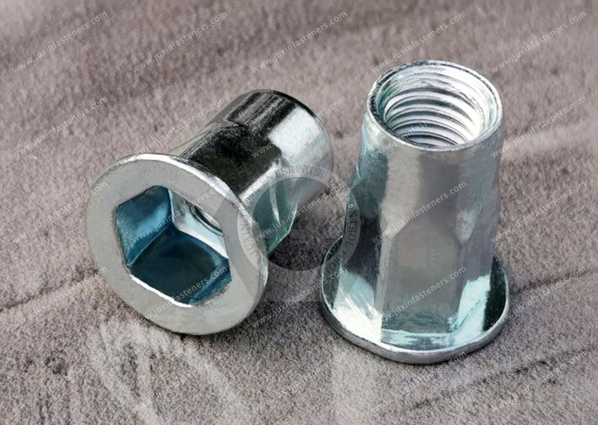 Flat Head Open end Half hexagon inside and outside body blind rivet nuts --Open end Flat Head Open end Half hexagon inside and outside body blind rivet nuts --Open end