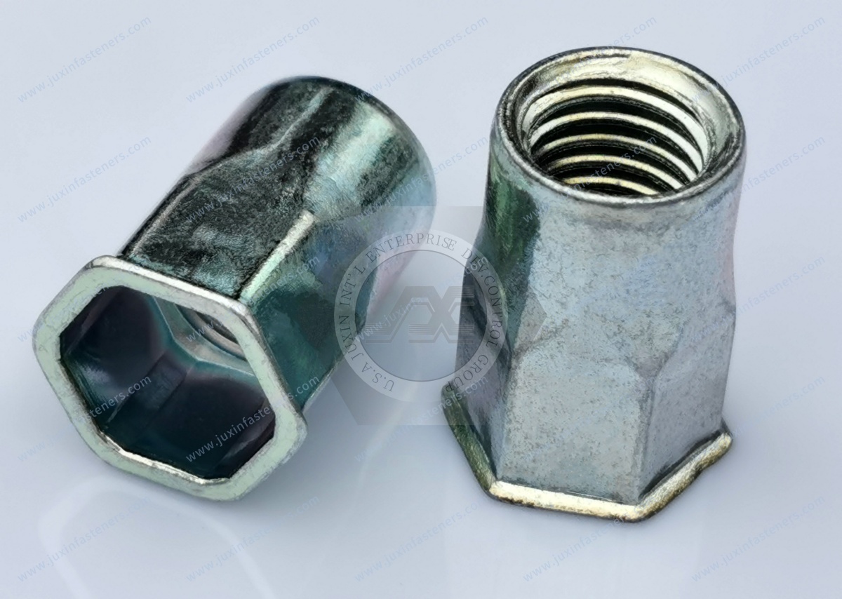 Thin Head Open end Half hexagon inside and outside body blind rivet nuts --Open end Thin Head Open end Half hexagon inside and outside body blind rivet nuts --Open end