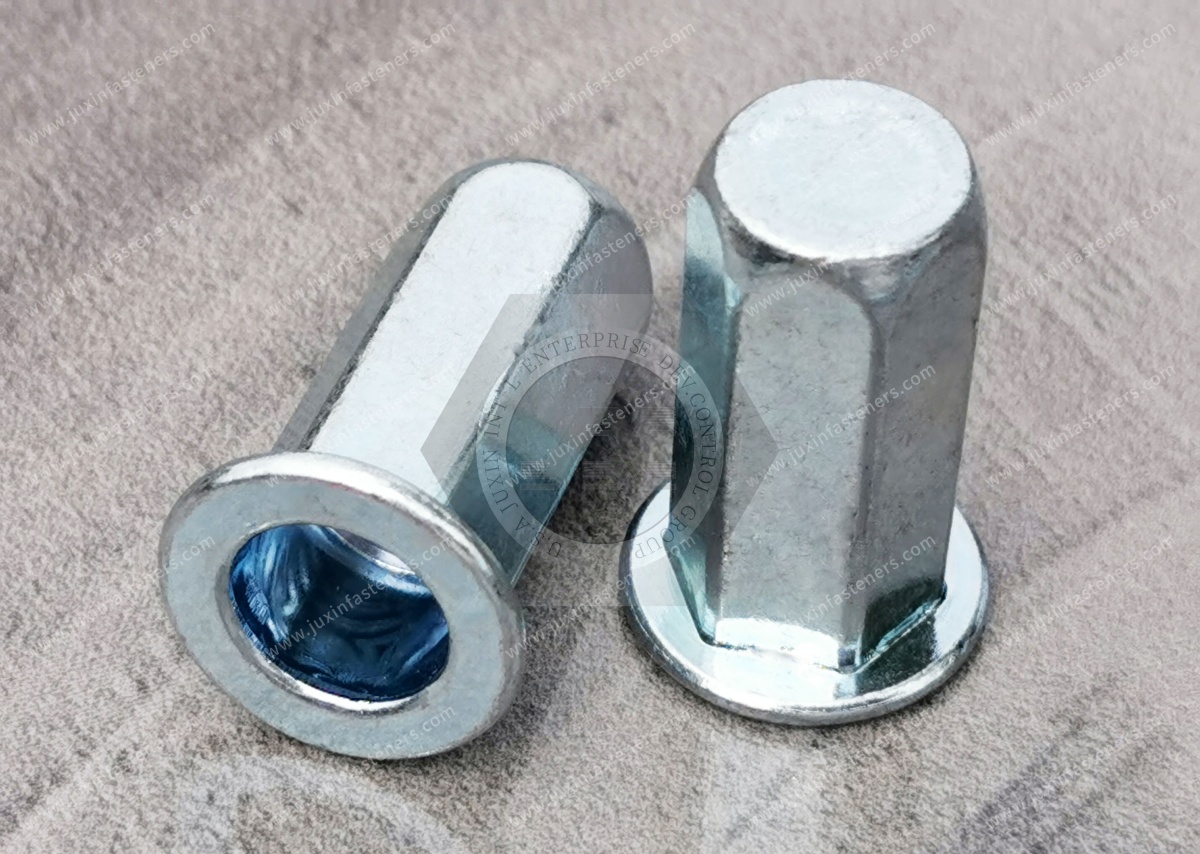 Flat head Closed End Full Hexagonal body blind rivet nuts --Closed end Flat head Closed End Full Hexagonal body blind rivet nuts --Closed end