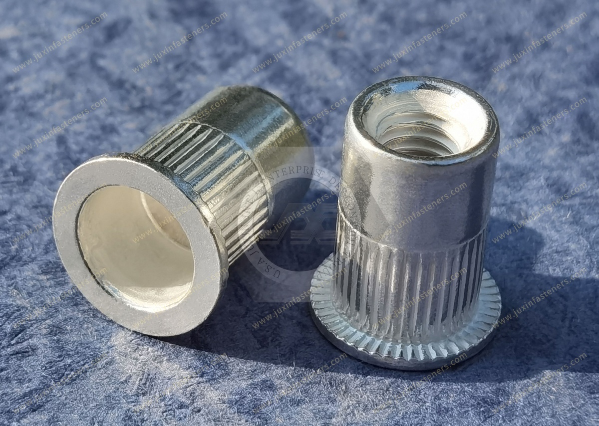 Flat Head Open Round Body Knurled Plain Blind Rivet Nuts—Open End Flat Head Open Round Body Knurled Plain Blind Rivet Nuts—Open End