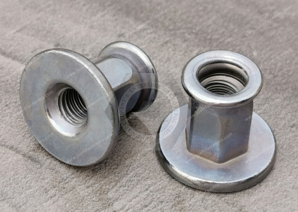 With double flange rivet nuts With double flange rivet nuts
