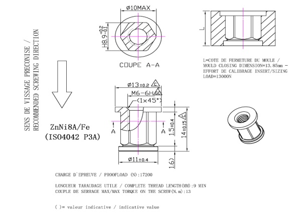 With double flange rivet nuts With double flange rivet nuts