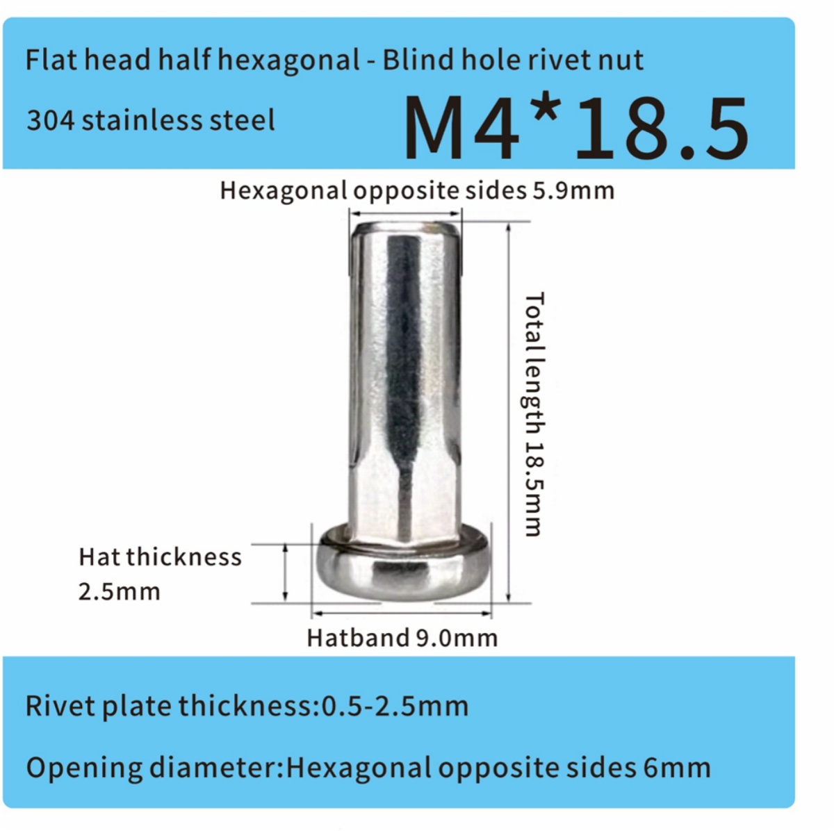 M4 stainless steel rivet nut parts hexagonal automobile M4 stainless steel rivet nut parts hexagonal automobile