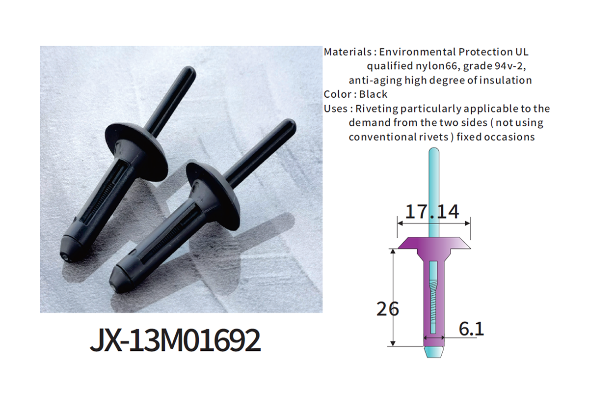 JX-13M01692 General Plastic Blind Rivets For Automotive