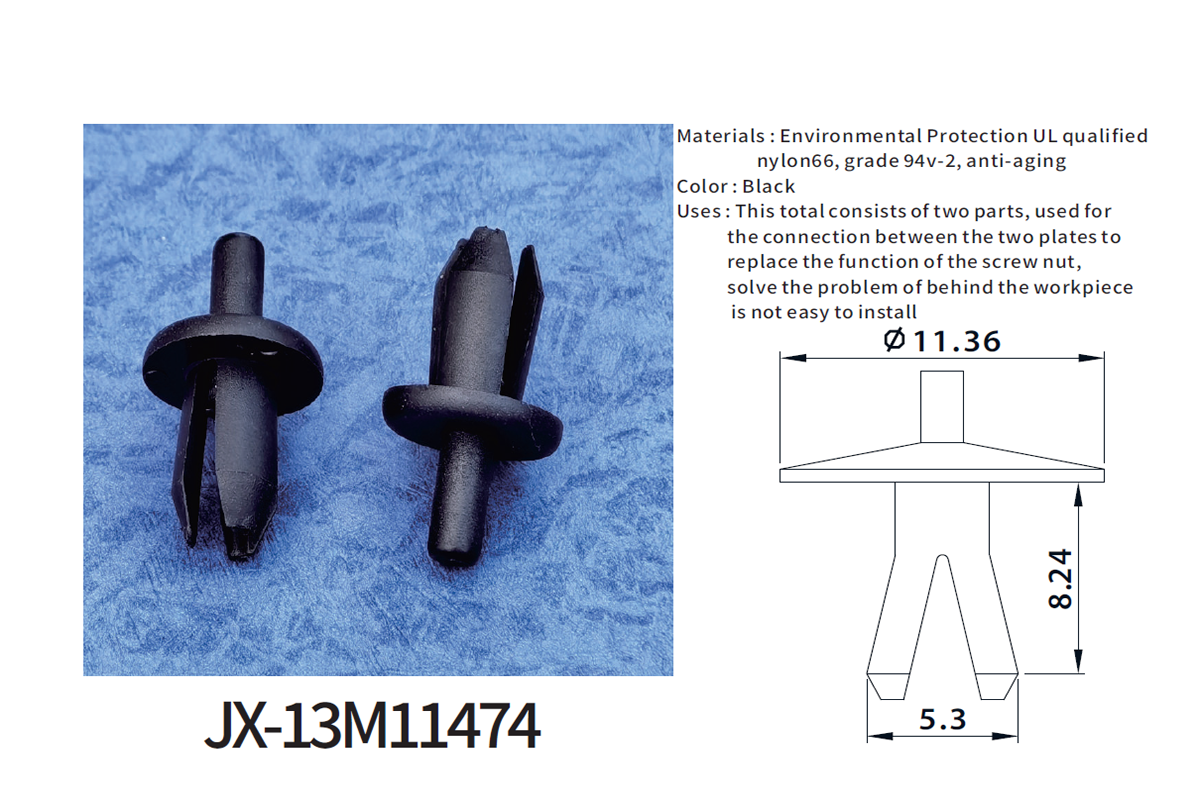 JX-13M11474 General Plastic Blind Rivets For Automotive