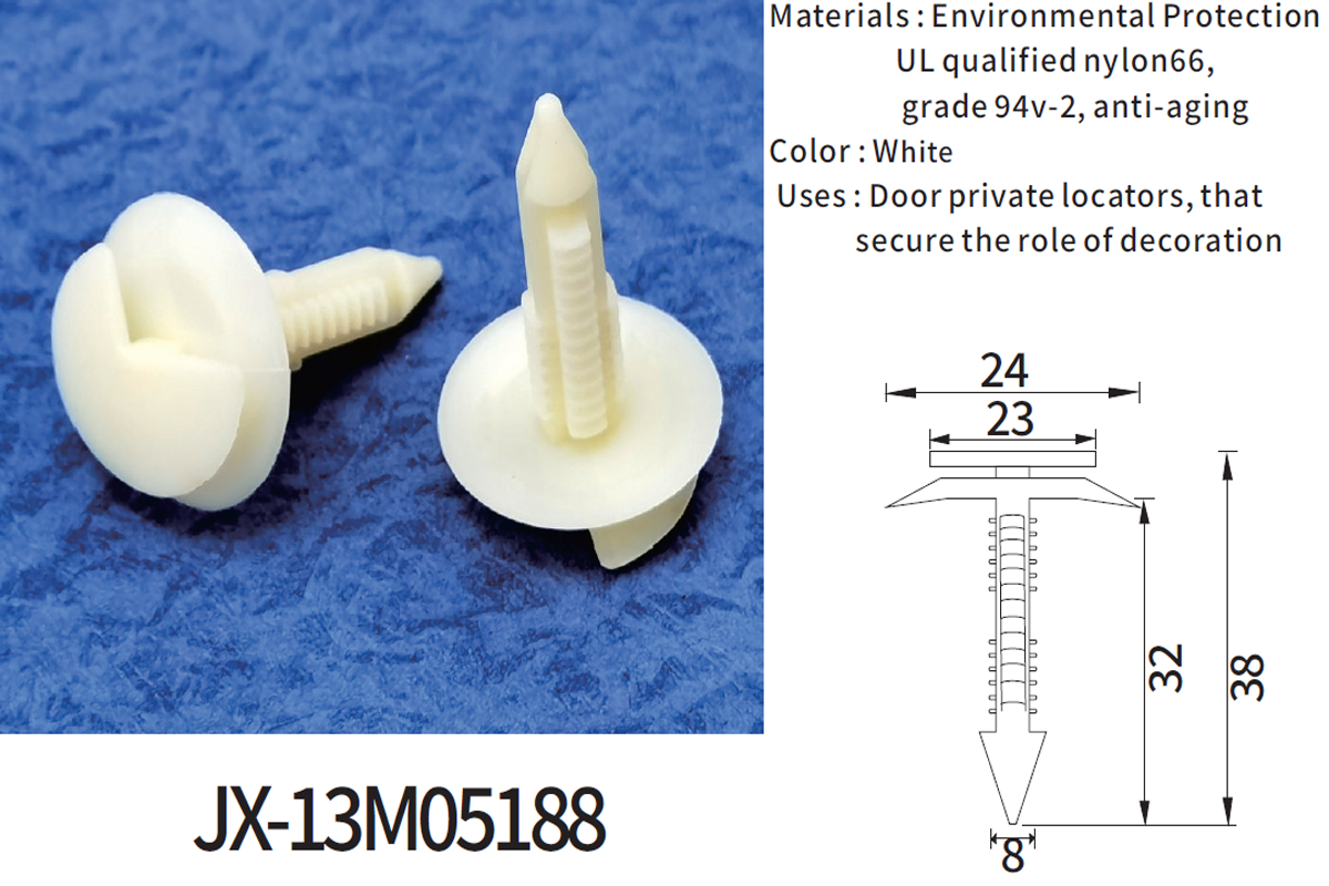 JX-13M05188 General Plastic Barbed Screw Rivets For Automotive