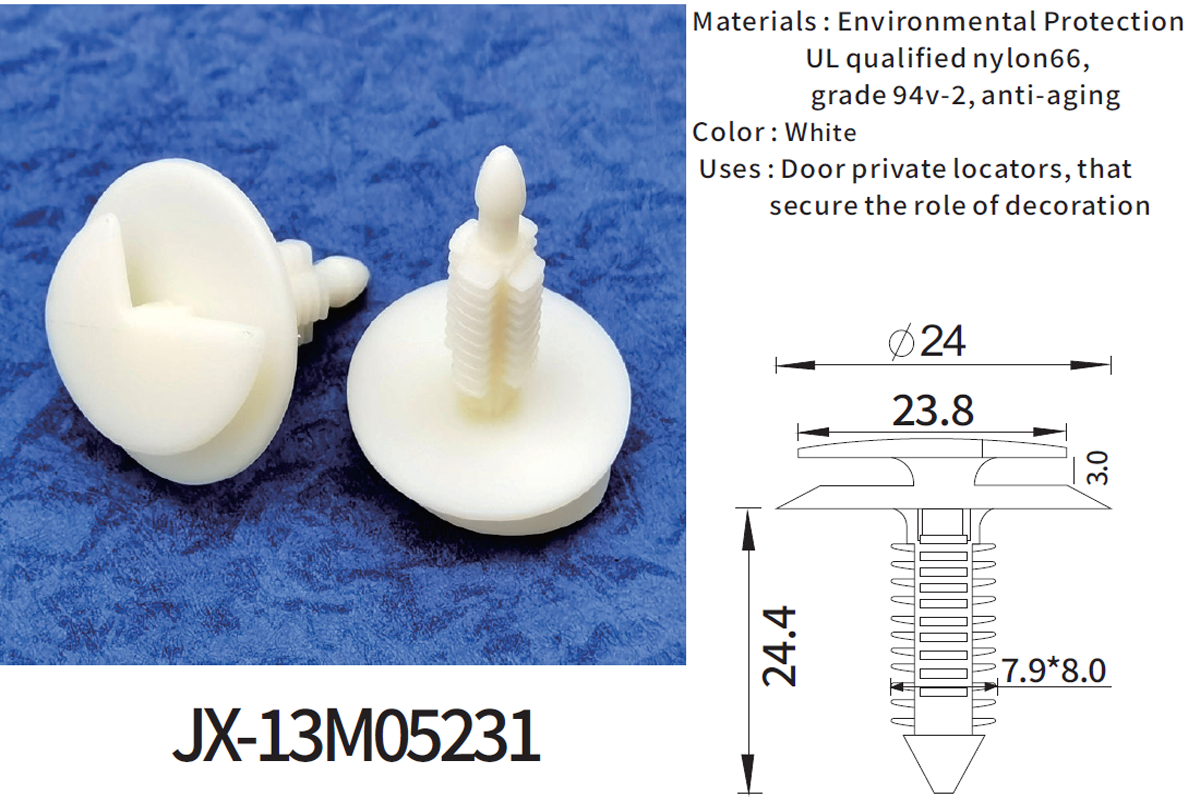 JX-13M05231 General Plastic Barbed Screw Rivets For Automotive