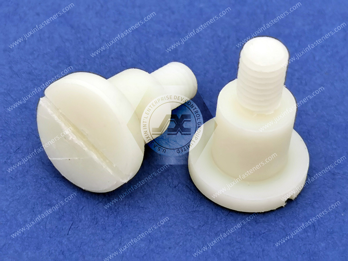 Slotted Pan Head Nylon Screws With Shoulder Slotted Pan Head Nylon Screws With Shoulder