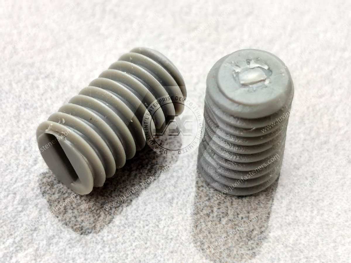 PVC Metric Slotted Plastic Flat-Tip Set Screws PVC Metric Slotted Plastic Flat-Tip Set Screws