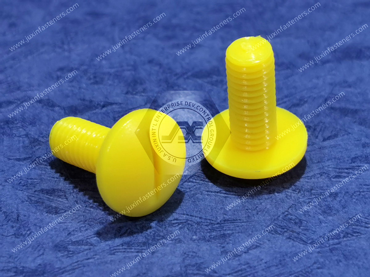 Yellow Nylon Pan Head Slotted Screws Yellow Nylon Pan Head Slotted Screws