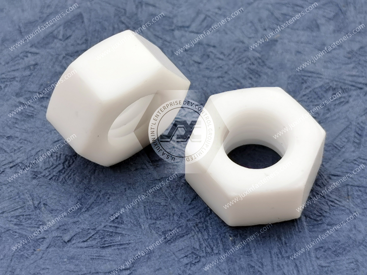 High-Strength Chemical-Resistant PVDF Hexagonal Nuts High-Strength Chemical-Resistant PVDF Hexagonal Nuts
