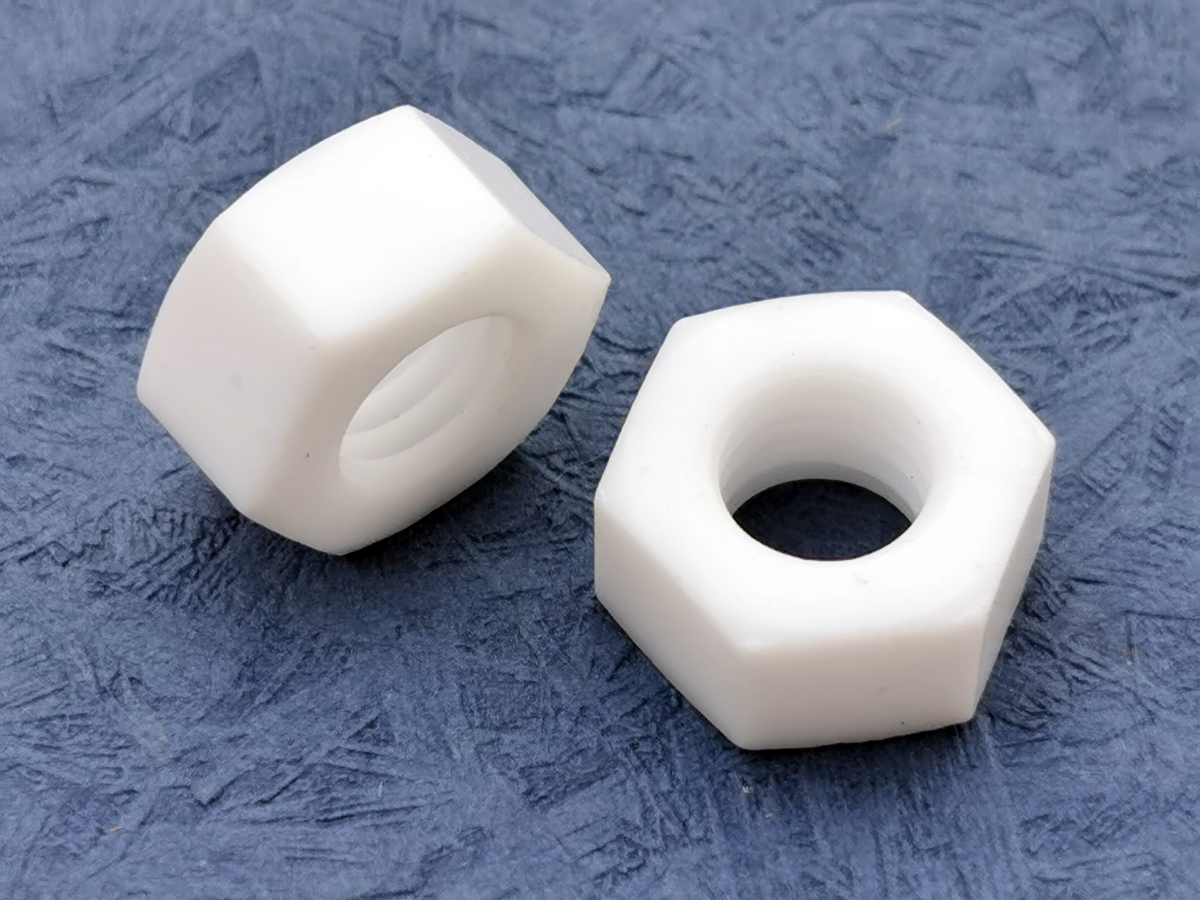 High-Temperature Chemical-Resistant PTFE Hexagonal Nuts High-Temperature Chemical-Resistant PTFE Hexagonal Nuts