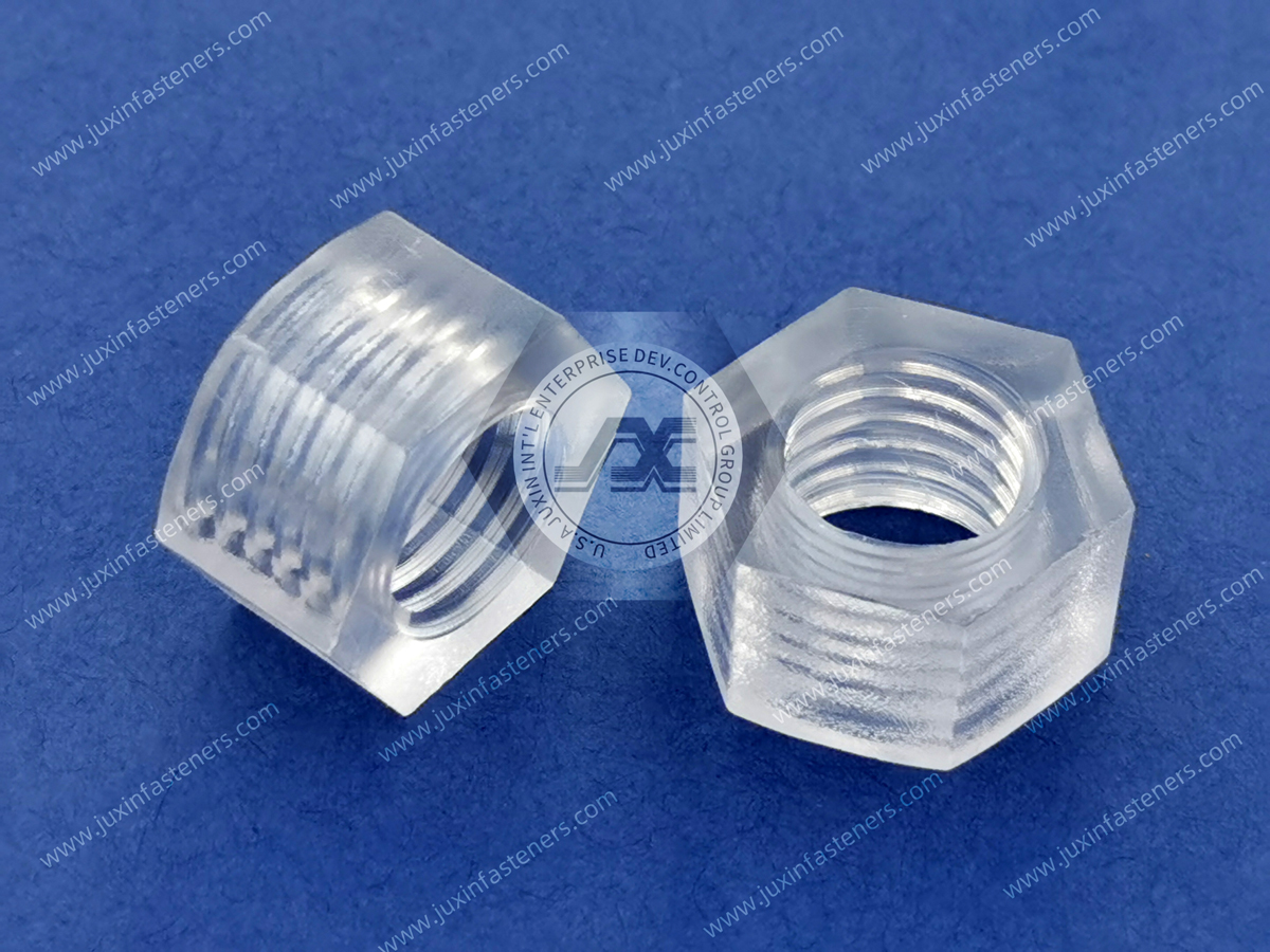 Impact-Resistant Polycarbonate Hexagon Nuts Impact-Resistant Polycarbonate Hexagon Nuts