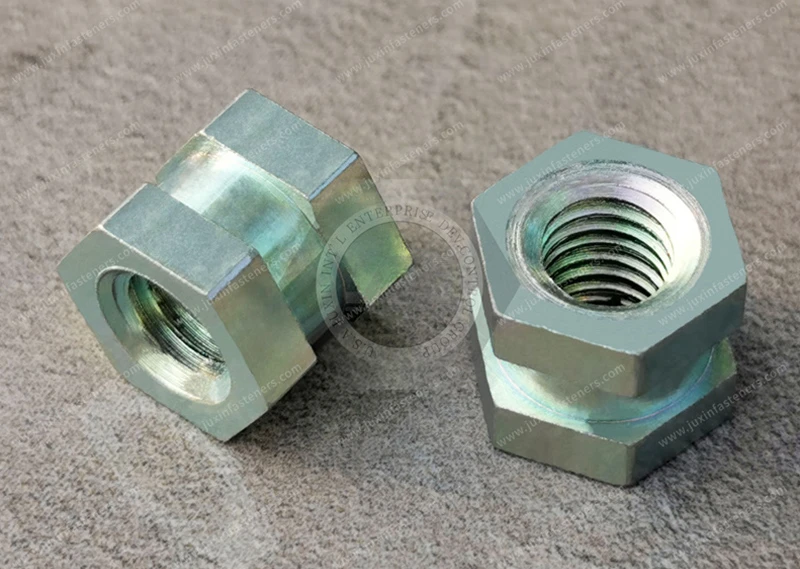 JX-21QJG221-M6-D10-H9.2-ST, Open Insert Nuts For Plastics Mouldings - Hex Without Shoulder - Type A JX-DIN16903A