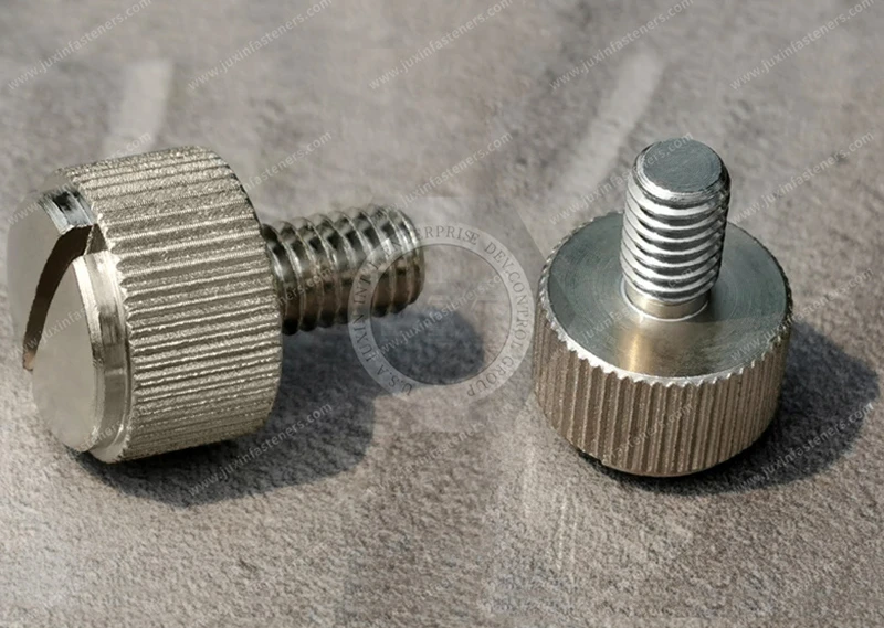 Stainless steel Slotted Narrow Knurled-Head Thumb Screws M6, JX-21JG157-M6-10-ST