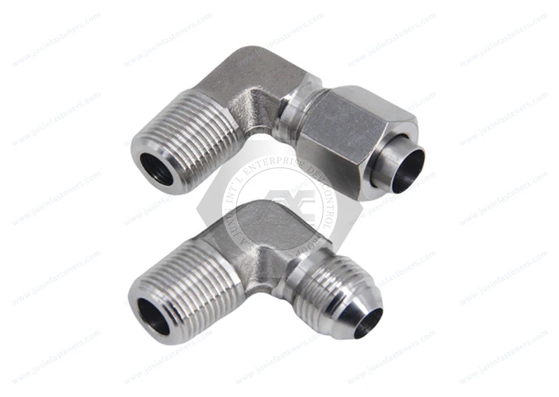 Q654 Flared taper thread right angle pipe joint&37&deg; Flared Fittings with Thread Sealant for Stainless Steel Tubing