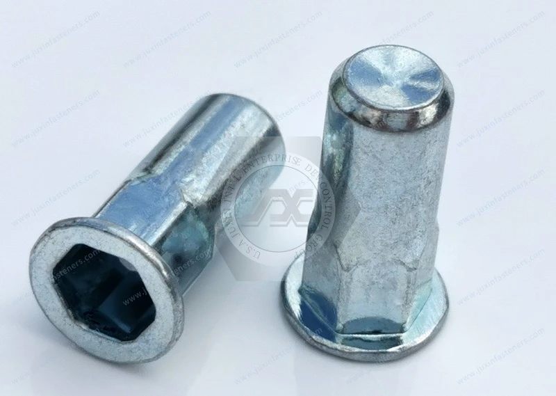 Flat Head Closed end Part Hexagonal body  blind rivet nuts --Closed end