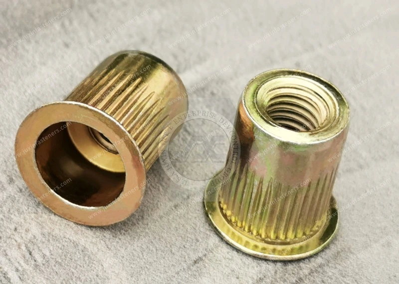American Standard Flat Head Open End Round Body Knurled Blind Rivet Nuts&mdash;Open End