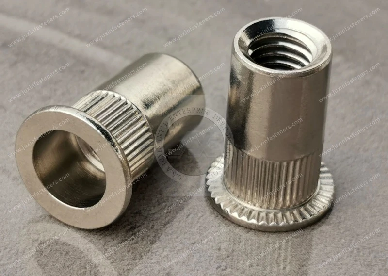 Flat Head Open end  Round Body Knurled Plain Blind Rivet Nuts&mdash;Open End