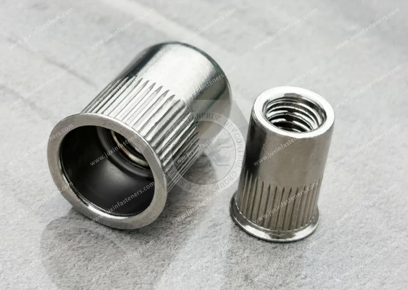 Thin Head Open end  Round Body Knurled Blind Rivet Nuts&mdash;Open End