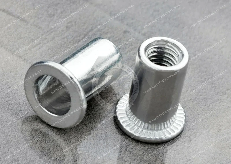 Flat Head Open  Round Body Plain Blind Rivet Nuts&mdash;Open End