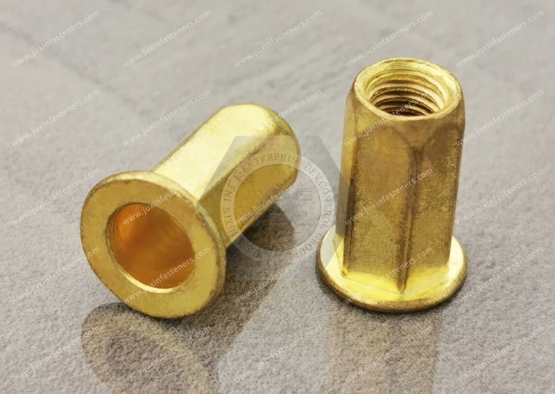 Flat Head Open Full Hexagonal Body Blind Rivet Nuts&mdash;Open End