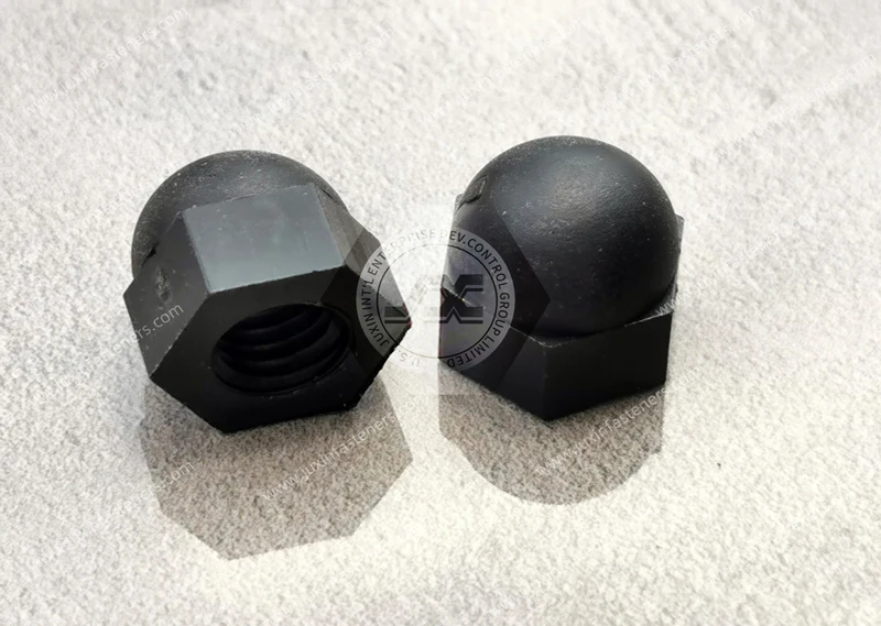 Metric Plastic Black Nylon Cap Nuts