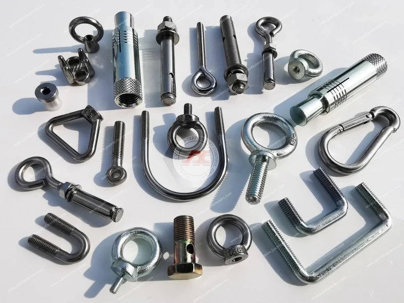 Eye bolts, eye nuts, U-bolts, expansion screws, and ring screw